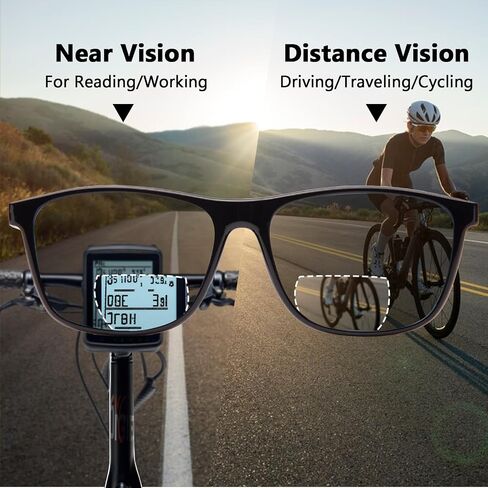 Bifocal Reading Sunglasses Men Lightweight TR90 Frame Sun Readers Clear Zero Top UV400 Protection Rectangle Lens Black 2.50 in Saudi Arabia