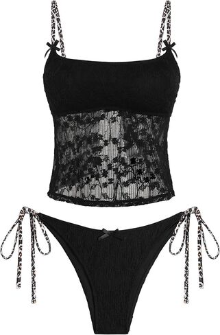 ZAFUL إمرأة Tankini مجموعات السباغيتي حزام القوس ديكور عالية قطع التعادل الجانب ثونغ بيكيني لباس سباحة قطعتين المايوه in Kuwait