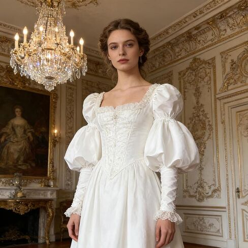 NICENEEDED Removable Puff Sleeves, White Detachable Long Bridal Sleeve, Elegant Wedding Stretchy Cuff for Wedding Dress Bridal Accessories in Kuwait