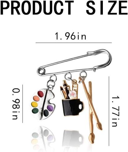 Silver Paint Palette Brooch for Artist Gifts for Women Men Graduation Gifts for Art Students Daughter Son Birthday Gift for Art Lovers Gift for Painters Teacher Appreciation Present for Women Men in Kuwait