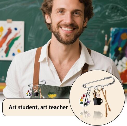 Silver Paint Palette Brooch for Artist Gifts for Women Men Graduation Gifts for Art Students Daughter Son Birthday Gift for Art Lovers Gift for Painters Teacher Appreciation Present for Women Men in Kuwait