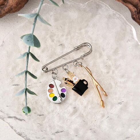 Silver Paint Palette Brooch for Artist Gifts for Women Men Graduation Gifts for Art Students Daughter Son Birthday Gift for Art Lovers Gift for Painters Teacher Appreciation Present for Women Men in Kuwait