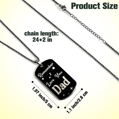 Dad Gifts for Dad Christmas Xmas Valentines Father's Day Gifts from Daughter Son Birthday Father Day Presents for Papa Easter Fathers Day Dog Tag Chain Necklace for Men Stocking Stuffers in Saudi Arabia