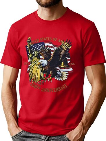 250th Anniversary USA Shirts for Men America 250 Tshirt 4th of July Tee Patriotic Short Sleeve Top in Saudi Arabia