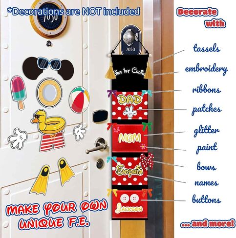 Ohjijinn 2Pcs Fish Extenders Cruise Gifts Hanger with 4 Pockets Canvas Fish Extenders Hanger Easily Customize Cruise Door Decorations for Gift Exchanges in Saudi Arabia