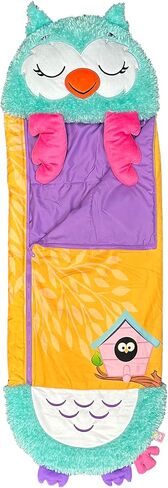 Happy Nappers: S4 Pillow & Sleepy Sack: Large - Snoo the Owl - 66 x 30, 2-in-1: Plush Animal Opens to Sleeping Bag, Soft Play & Nap Character, Kids 3+ in Saudi Arabia