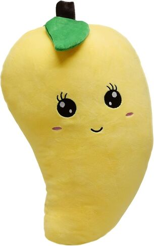 BABOLI Cuddly Mango Plush Toy Pillow Adorable Soft Fruit Stuffed Animal with Smile Face and Cute Expression Pretty Sweet Gifts for Kids Boys and Girls Present for Birthday or Party 17.7 Inches in Saudi Arabia