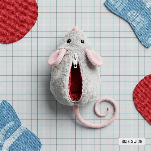 Cute Mouse Coin Purse Plush Animal Wallet for Women, Mini Zipper Change Pouch Small Fuzzy Money Holder Grey Party Favor (Grey) in Saudi Arabia