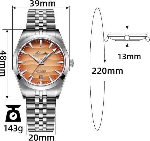 ADDIESDIVE 39 MM Automatic Watches for Men Sapphire Crystal 200 M Waterproof Japanese 8215 Movement Analog Mechanical Watch Sand Dial Steel Band in Kuwait