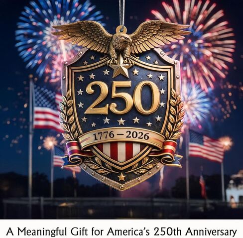 زخرفة الذكرى السنوية الـ 250 للولايات المتحدة، زخرفة عيد الميلاد النسر الوطني، تذكار أكريليك ثنائي الأبعاد مطبوع على الوجهين، 1776-2026 زخرفة عيد الميلاد الأمريكية 250 (250 اثنان) in Kuwait