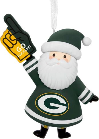 زينة عيد الميلاد من Hallmark NFL Green Bay Packers Santa Fan، هدايا لمحبي الرياضة in Kuwait
