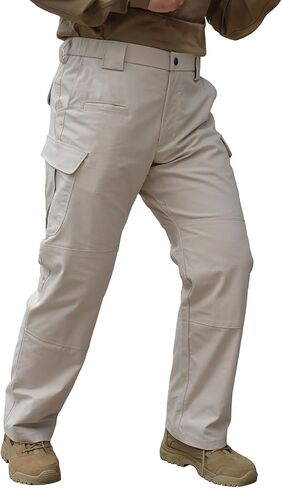 Soojun Men's Stretch Tactical Pants, Ripstop Cargo Pants, Lightweight Outdoor Work Hiking Pants in Saudi Arabia