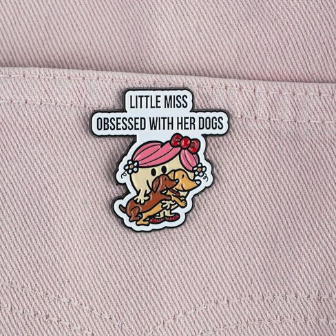 Little Miss Obsessed With Her Dog Lover Enamel Pin, Cute Dog Mom Pin Brooch, Kawaii Puppy Mama Brooch Badge, Cartoon Puppy Lapel Badges For Fur Mom Pet Lover, Cute Pet Parent Gift, Kawaii Animal Jewelry Accessory in Kuwait