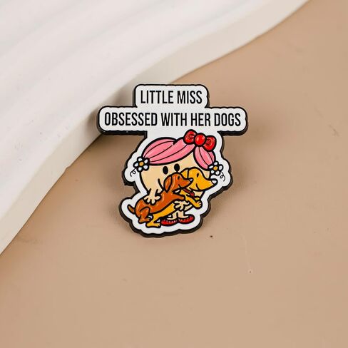 Little Miss Obsessed With Her Dog Lover Enamel Pin, Cute Dog Mom Pin Brooch, Kawaii Puppy Mama Brooch Badge, Cartoon Puppy Lapel Badges For Fur Mom Pet Lover, Cute Pet Parent Gift, Kawaii Animal Jewelry Accessory in Kuwait