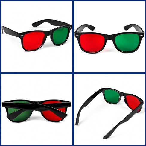 Red Green Glasses Vision Therapy for Amblyopia Lazy Eye Training, Anaglyph Vision Trainer, Portable Comfortable Eyeglasses for Visual Balance, Focus Practice, Binocular Coordination in Saudi Arabia
