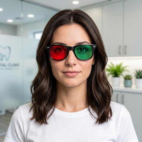 Red Green Glasses Vision Therapy for Amblyopia Lazy Eye Training, Anaglyph Vision Trainer, Portable Comfortable Eyeglasses for Visual Balance, Focus Practice, Binocular Coordination in Saudi Arabia