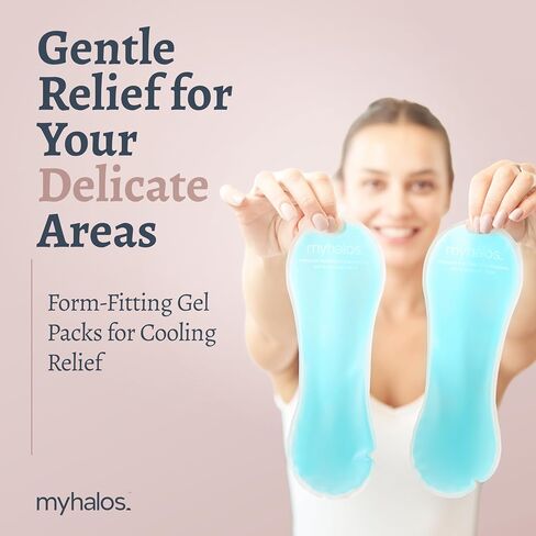 MyHalos® 2X Perineal Ice Packs - Hot & Cold Postpartum Essentials for Hemorrhoids, C Section & Pain Relief, After Birth Essentials for Mom - Cooling Pads, Postpartum Care (2 Pack) in Saudi Arabia