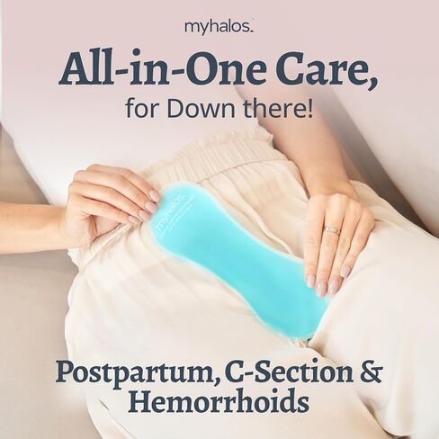 MyHalos® 2X Perineal Ice Packs - Hot & Cold Postpartum Essentials for Hemorrhoids, C Section & Pain Relief, After Birth Essentials for Mom - Cooling Pads, Postpartum Care (2 Pack) in Saudi Arabia