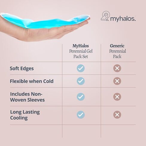 MyHalos® 2X Perineal Ice Packs - Hot & Cold Postpartum Essentials for Hemorrhoids, C Section & Pain Relief, After Birth Essentials for Mom - Cooling Pads, Postpartum Care (2 Pack) in Saudi Arabia