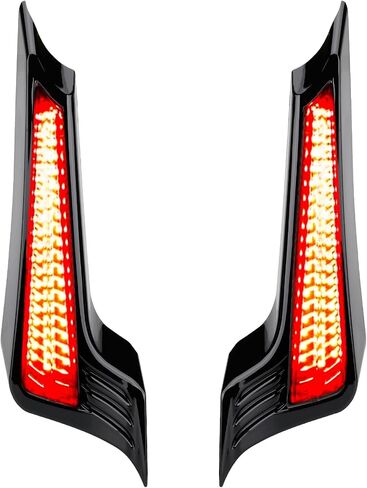 Motorcycle LED Filler Panel Lights Rear Fender Lamp Turn Signal Running Brake Light Compatible with Harley Touring Road King Electra Street Road Glide 2014-2023 (Black Housing Smoke Lens) in Kuwait