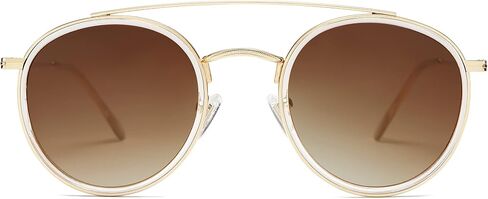 SOJOS Retro Vintage Round Polarized Sunglasses for Women Men Double Bridge Circle Sunnies SJ1104 in Saudi Arabia