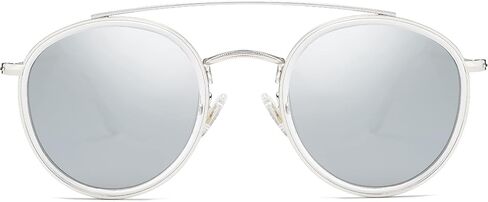 SOJOS Retro Vintage Round Polarized Sunglasses for Women Men Double Bridge Circle Sunnies SJ1104 in Saudi Arabia
