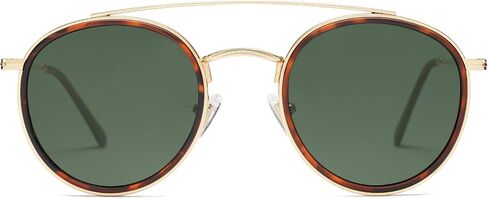 SOJOS Retro Vintage Round Polarized Sunglasses for Women Men Double Bridge Circle Sunnies SJ1104 in Saudi Arabia
