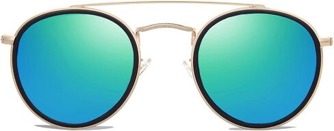 SOJOS Retro Vintage Round Polarized Sunglasses for Women Men Double Bridge Circle Sunnies SJ1104 in Saudi Arabia