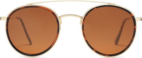 SOJOS Retro Vintage Round Polarized Sunglasses for Women Men Double Bridge Circle Sunnies SJ1104 in Saudi Arabia