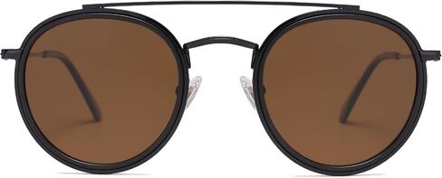 SOJOS Retro Vintage Round Polarized Sunglasses for Women Men Double Bridge Circle Sunnies SJ1104 in Saudi Arabia