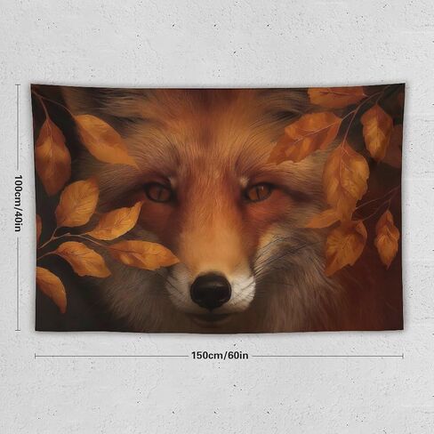 JYOUQOC Fox Animal Autumn Leaves Tapestry Wall Hanging Large Wall Art Decor Flag Backdrop for Bedroom Living Room Dorm 40"×60" in Saudi Arabia