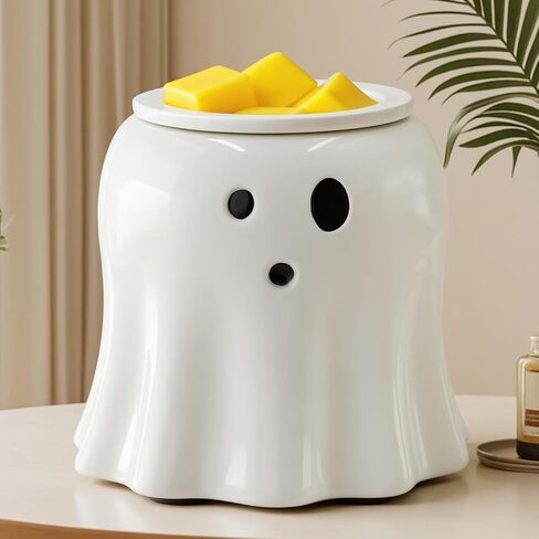 Ceramic Electric Wax Melt Warmer–Electric Candle Warmer Melter for Scented Wax Cubes Cute Ghost Fragrance Oil Burner Halloween Candle Melter Warmer for Home Decor in Saudi Arabia