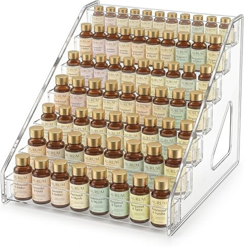 7 Tier Essential Oil Organizer Essential Oil Storage Organizer Holder Essential Oil Rack Clear Essential Oil Shelf Essential Oil Display Stand for 5ml 10ml 15ml 30ml 2 Pack in Saudi Arabia