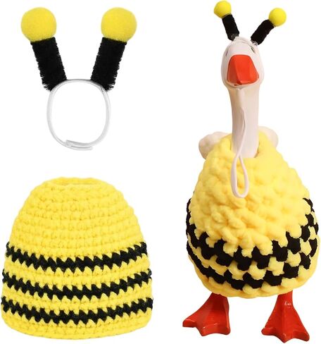 7 Inch Goose Outfits, Bee Costume for Desktop Decor, Knitted Spring with Wings and Antennae, Mini Desk Goose for Office and Home Decoration, 7 Inch Desk Outfits in Kuwait