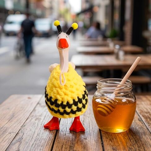 7 Inch Goose Outfits, Bee Costume for Desktop Decor, Knitted Spring with Wings and Antennae, Mini Desk Goose for Office and Home Decoration, 7 Inch Desk Outfits in Kuwait