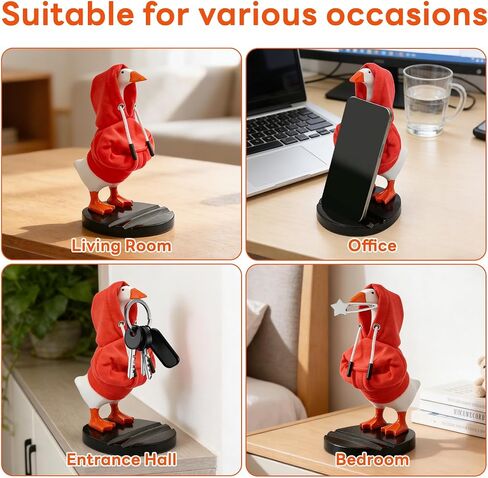VNROSE 3-in-1 Desk Goose 7 Inch with Detachable Base, Cute Home Office Decor & Funny Animal Statue, Silly Gag Birthday Gifts for Women Mom Friends in Kuwait