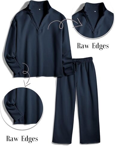 Women's Carmel Tracksuit 2 Piece Set - Patrick Pullover Sweatshirt & Catherine Sweatpants - Casual Lounge Set(Navy,S) in Saudi Arabia