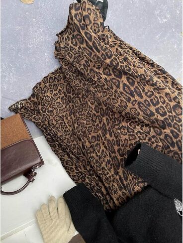Leopard Print Skirt for Women, high Waisted Pleated Flowy Skirt, Vintage Cheetah Print Skirt in Saudi Arabia