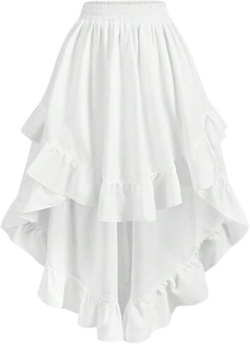 Verdusa Women's Asymmetrical High Low Skirt Renaissance Western Midi Skirts Concert Outfit in Kuwait