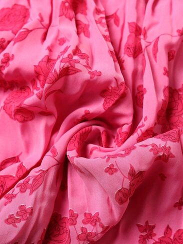 Women's Floral Print Maxi Skirt, High Waist Crinkle Flowy Long Skirt Casual Summer Beach Outfits in Kuwait