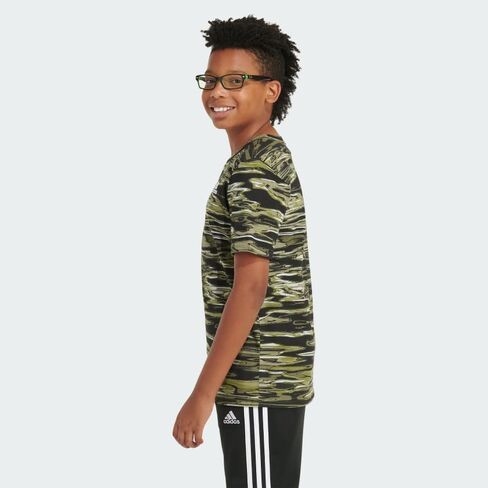 adidas Boy's All Over Print Liquid Camo Short Sleeve Tee (Big Kids) in Kuwait
