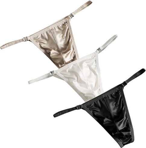 TAPUU Mens G-String Ice Silk Satin Thong Underwear in Saudi Arabia