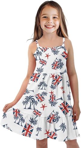Summer Girls Party Dress 2026 Casual Dress Girls for Soccer Watch Party,Back to School 3-14 in Saudi Arabia