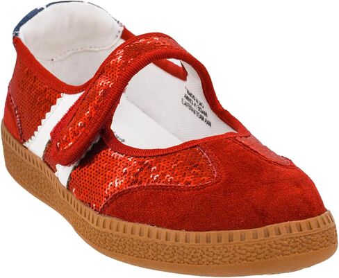 Corkys Footwear Hey Girl Womens Calm Down Mary Jane Sneaker - شريط لاصق وحلقة - نعل داخلي مبطن - نعل خارجي من المطاط الصمغي - خطوط جانبية رياضية - حذاء كاجوال سهل الارتداء in Kuwait