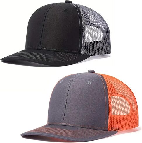 2 Pcs Trucker Hat for Men Women,Classic Six-Panel Adjustable Mesh Snapback Baseball caps in Saudi Arabia