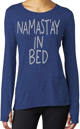 Yoga Clothing For You Womens Namast'ay in Bed Long Sleeve Tee with Thumbholes in Saudi Arabia