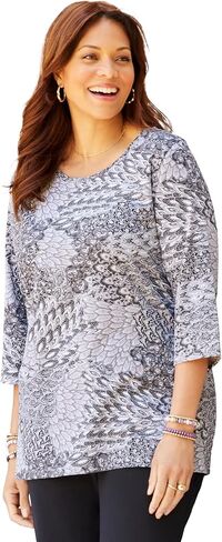 Catherines Women's Plus Size Suprema Feather Together Tee in Kuwait
