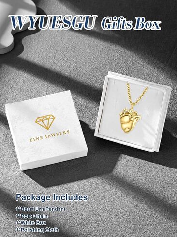 Cremation Urn Necklace for Ashes 14K Gold Keepsake Pendant, Memorial Jewelry Gifts for Loss of Someone with 2.5mm 22"+2" Rolo Chain in Saudi Arabia