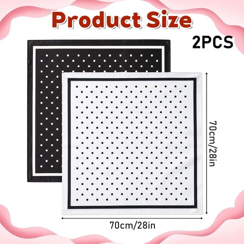 2Pack Satin Scarf for Women 28 Inch Silk Like Hair Wrap Polka Dot Bandana in Saudi Arabia