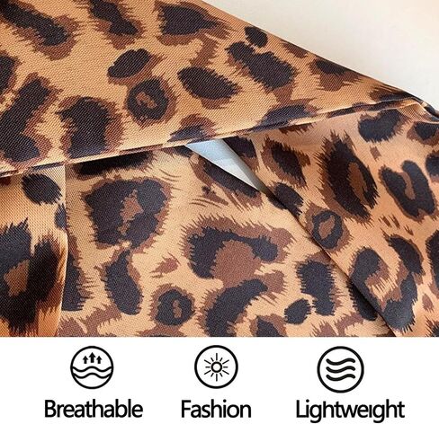 2PCS Leopard Purse Scarf for Women Fashion Satin Scarf for Bag Handbag Hairband Neck Accessories Head Scarf in Saudi Arabia
